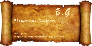 Blumenau Gedeon névjegykártya